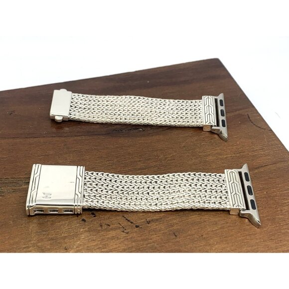 John Hardy Apple Watch Band Sterling Silver Smartwatch Strap Mesh Two Piece 32mm - Picture 1 of 12